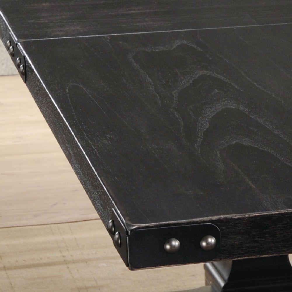 Morland - Dining Table - Vintage Black, alternate view 2 with wood construction
