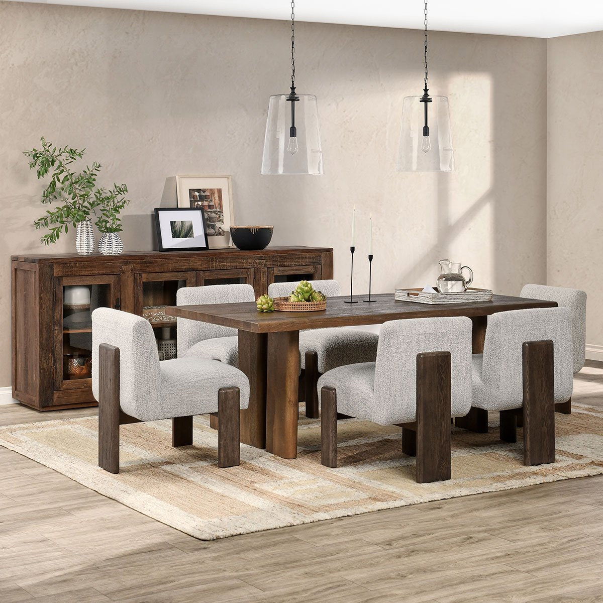 Holmes - Dining Table - Artisan Brown, alternate view 2 with wood construction