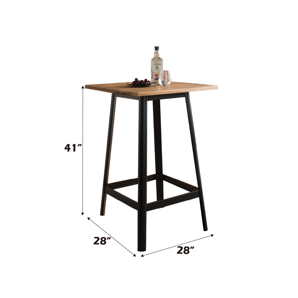 Jacotte - Bar Table - Natural & Black, alternate view 2 with wood construction
