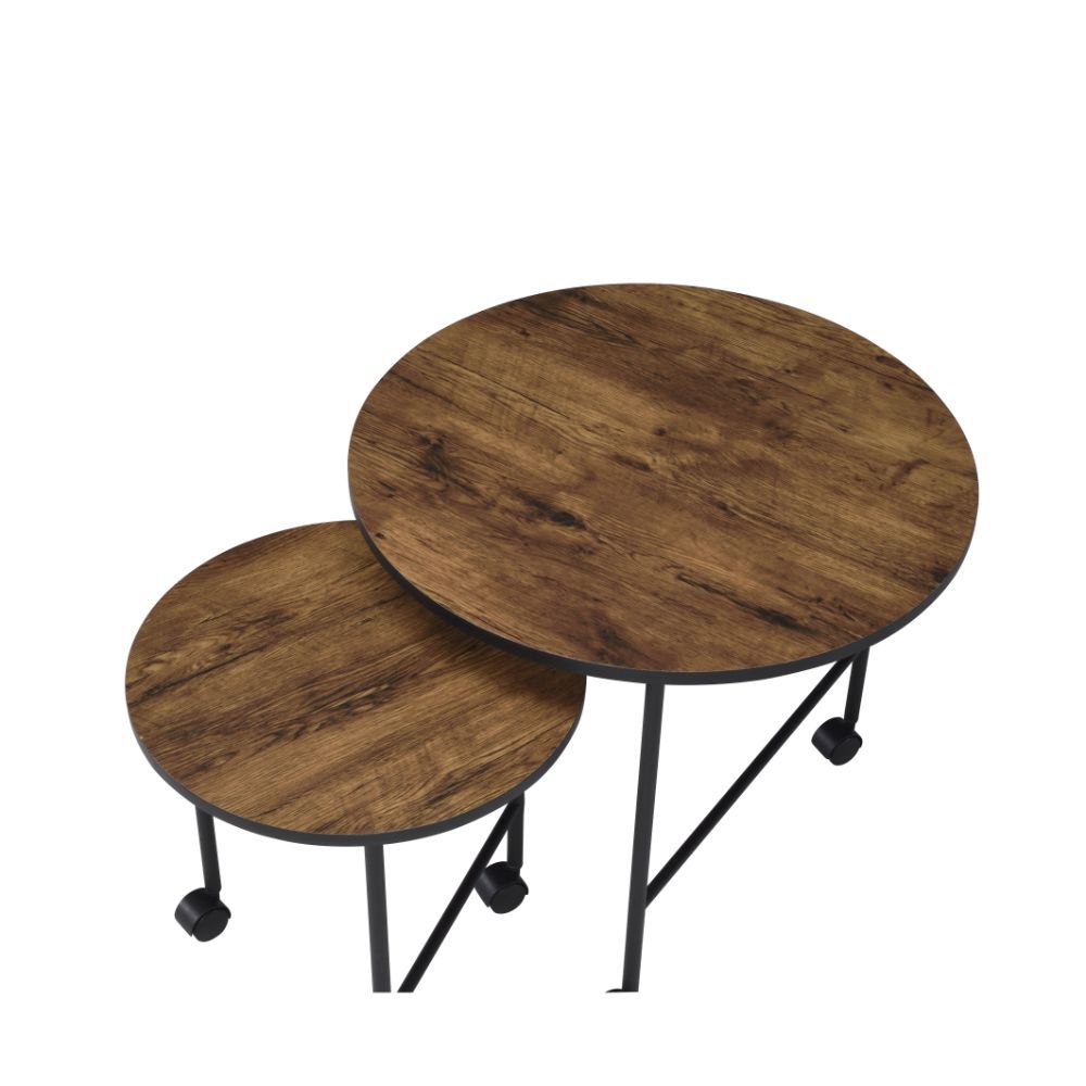 Oblis - Nesting Table Set - Vintage Oak, alternate view 4 with wood construction