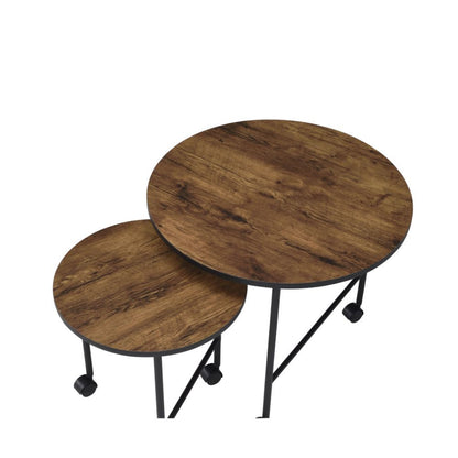 Oblis - Nesting Table Set - Vintage Oak, alternate view 4 with wood construction