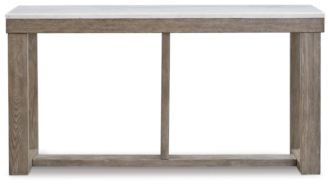 Loyaska - Sofa Table - Brown / Ivory, alternate view 2 with wood construction