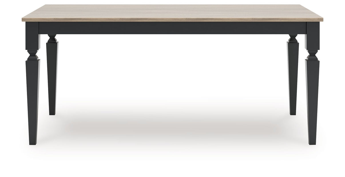 Brenkerton - Rectangular Dining Room Table - Grayish Brown / Black, alternate view 2 with wood construction