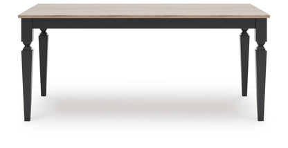 Brenkerton - Rectangular Dining Room Table - Grayish Brown / Black, alternate view 2 with wood construction