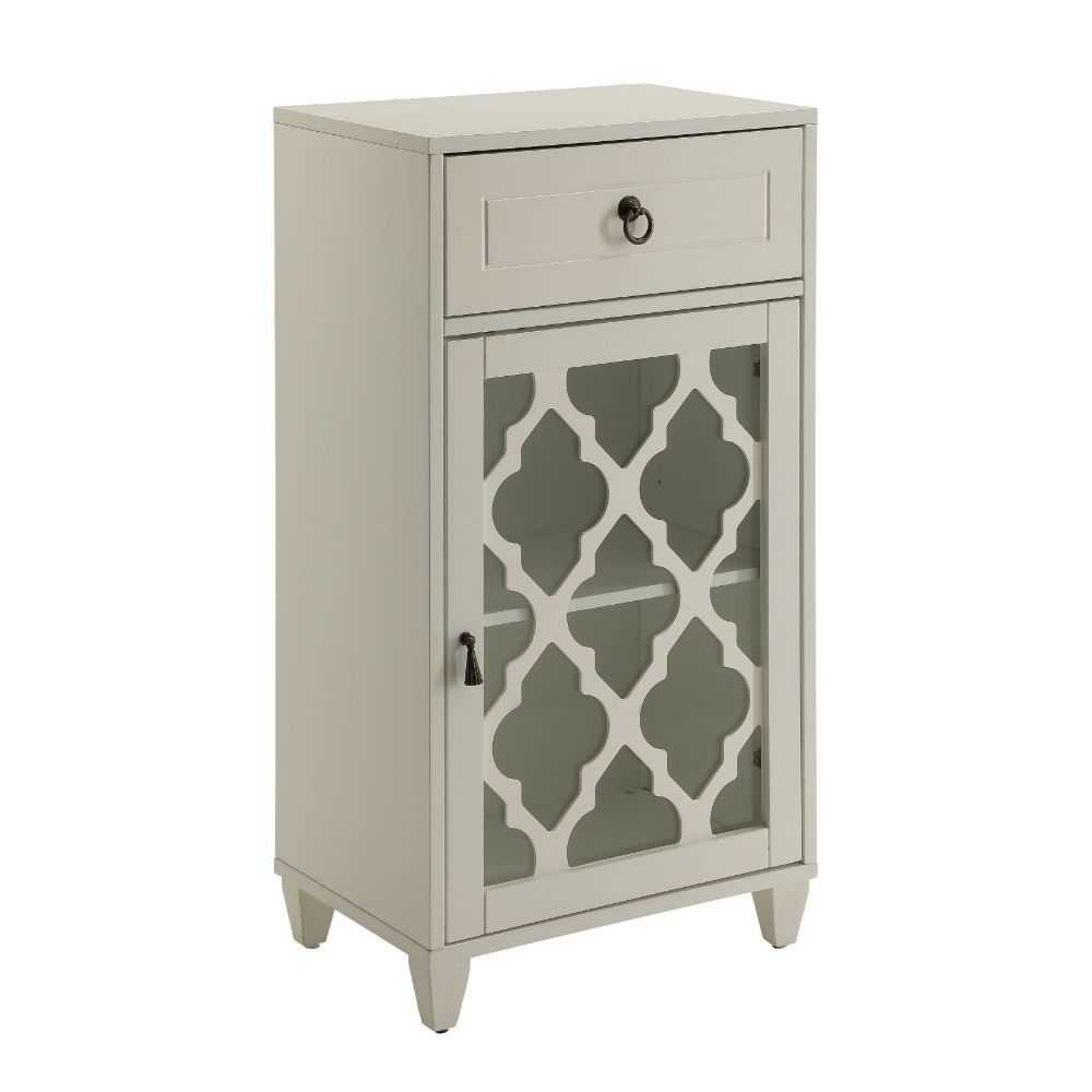 Ceara - Accent Table - White, product view with wood construction