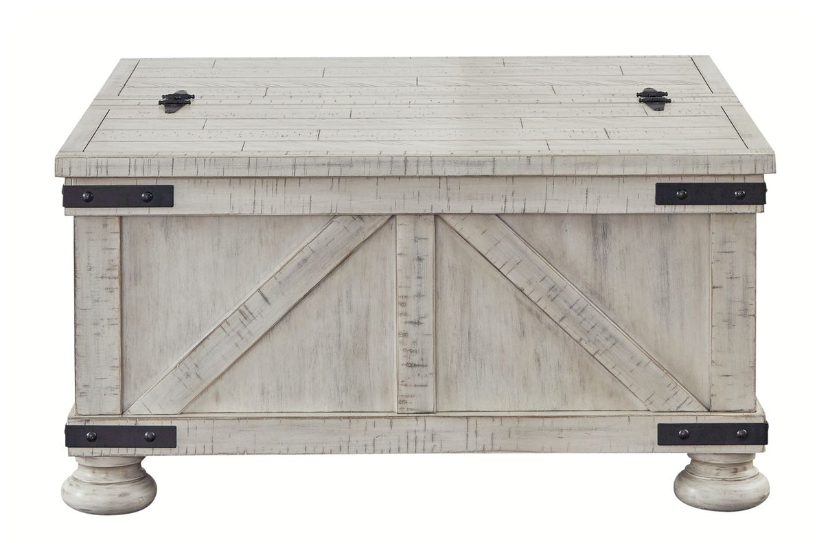 Carynhurst - Cocktail Table with Storage - Whitewash, alternate view 4 with engineered wood