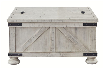 Carynhurst - Cocktail Table with Storage - Whitewash, alternate view 4 with engineered wood