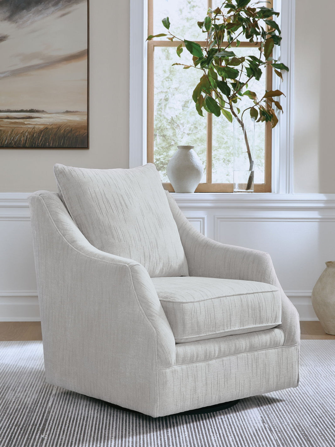 Gubbins - Swivel Accent Chair - Gray, alternate view 2 with polyester fabric
