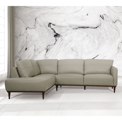 Tampa - 33" Sectional Sofa - Airy Green Leather, alternate view 4 with top-grain leather