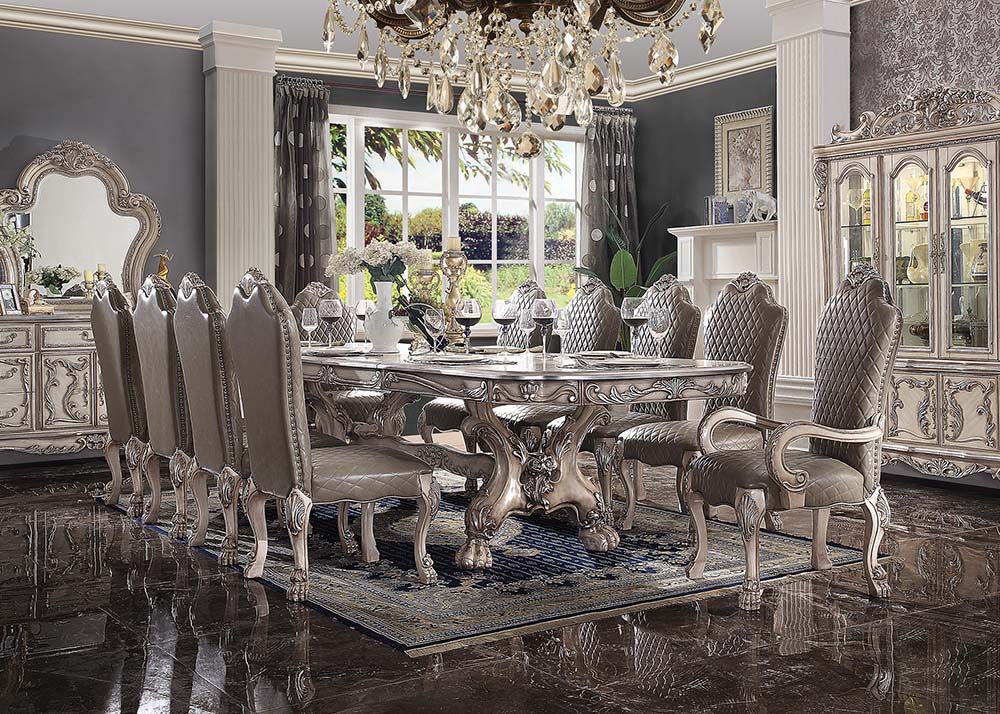 Dresden - Dining Table - Vintage Bone White, alternate view 2 with wood construction