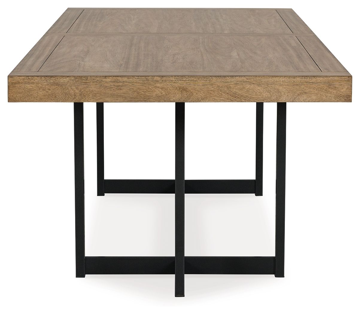 Tomtyn - Rectangular Dining Room Extension Table - Light Brown, alternate view 2 with wood construction