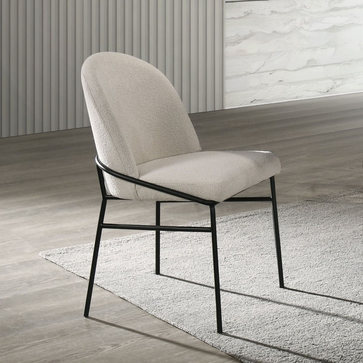 Lark - Side Chair (Set of 2) - White / Black, alternate view 4 with chenille upholstery