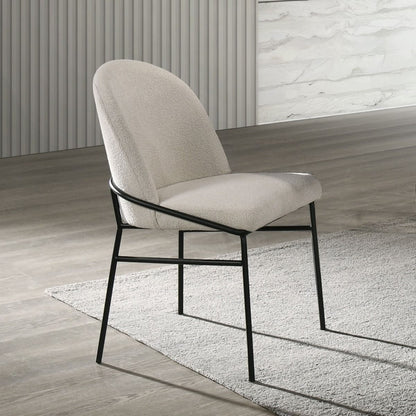 Lark - Side Chair (Set of 2) - White / Black, alternate view 4 with chenille upholstery