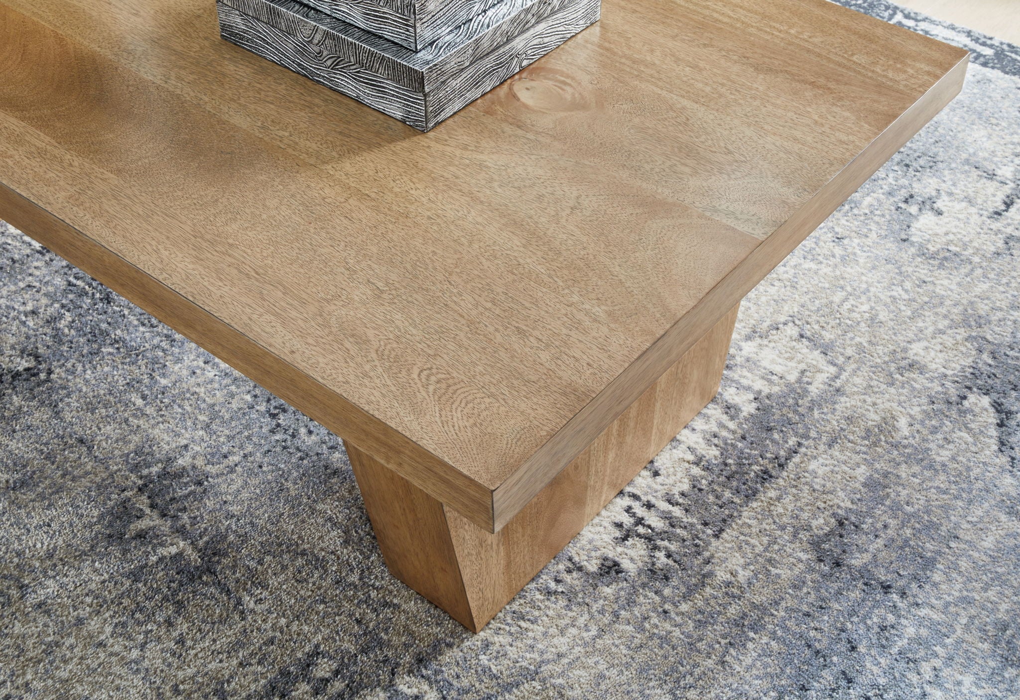 Kristiland - Rectangular Cocktail Table - Light Brown, alternate view 4 with wood construction