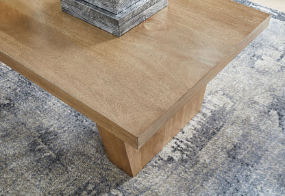 Kristiland - Rectangular Cocktail Table - Light Brown, alternate view 4 with wood construction