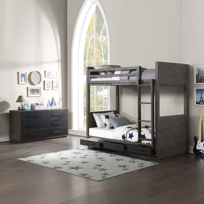 Estevon - Dresser - Gray Oak, alternate view 3 with wood construction