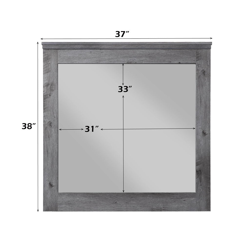 Vidalia - Mirror - Rustic Gray Oak, alternate view 2 with wood construction
