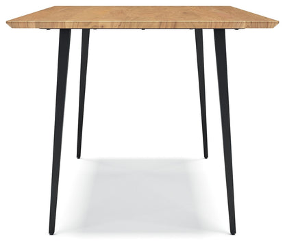 Gretlynn - Rectangular Dining Room Table - Black / Natural, alternate view 7 with wood construction