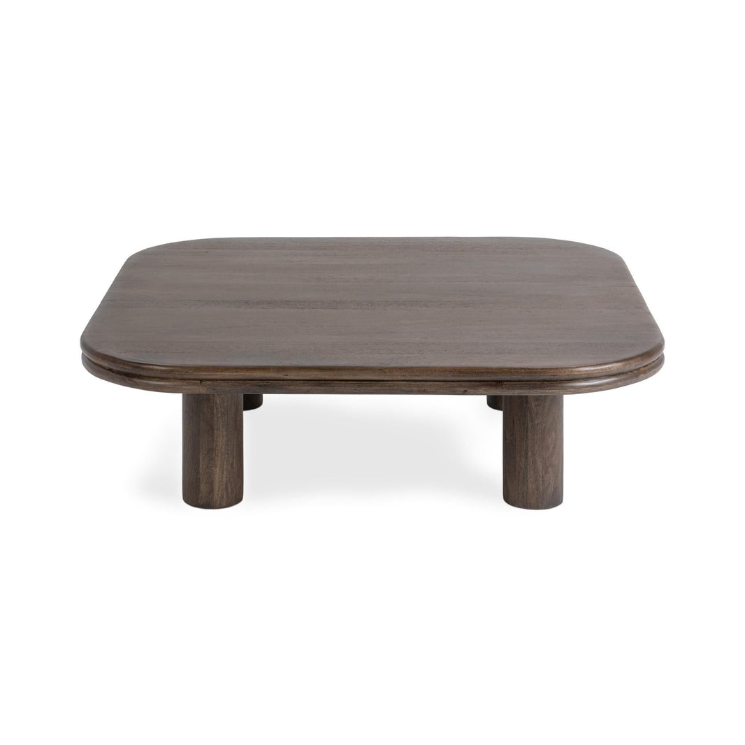 Miranda - Square Coffee Table - Cocoa Brown, alternate view 2 with wood construction