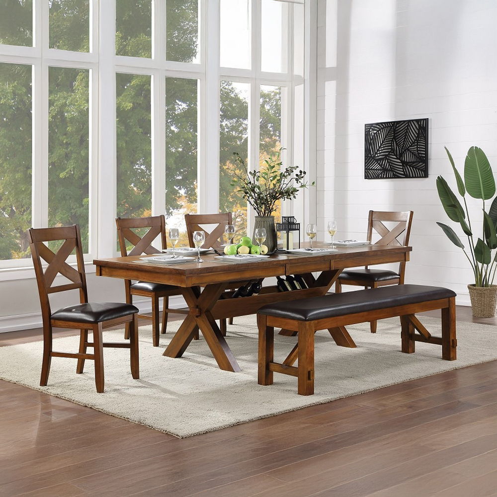 Apollo - Dining Table - Walnut, alternate view 2 with wood construction