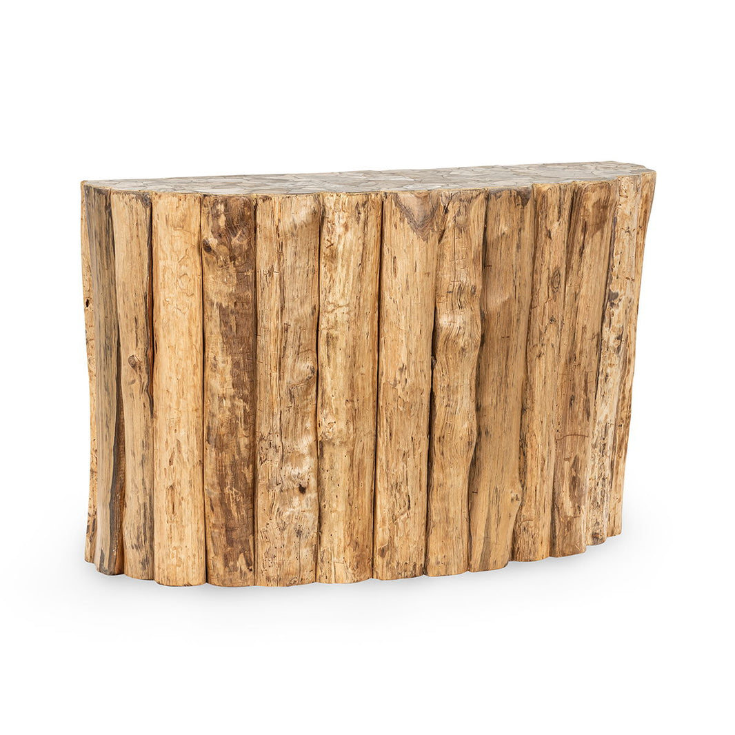 Norwest Petrified - Wood Console Table - Natural, product view with resin