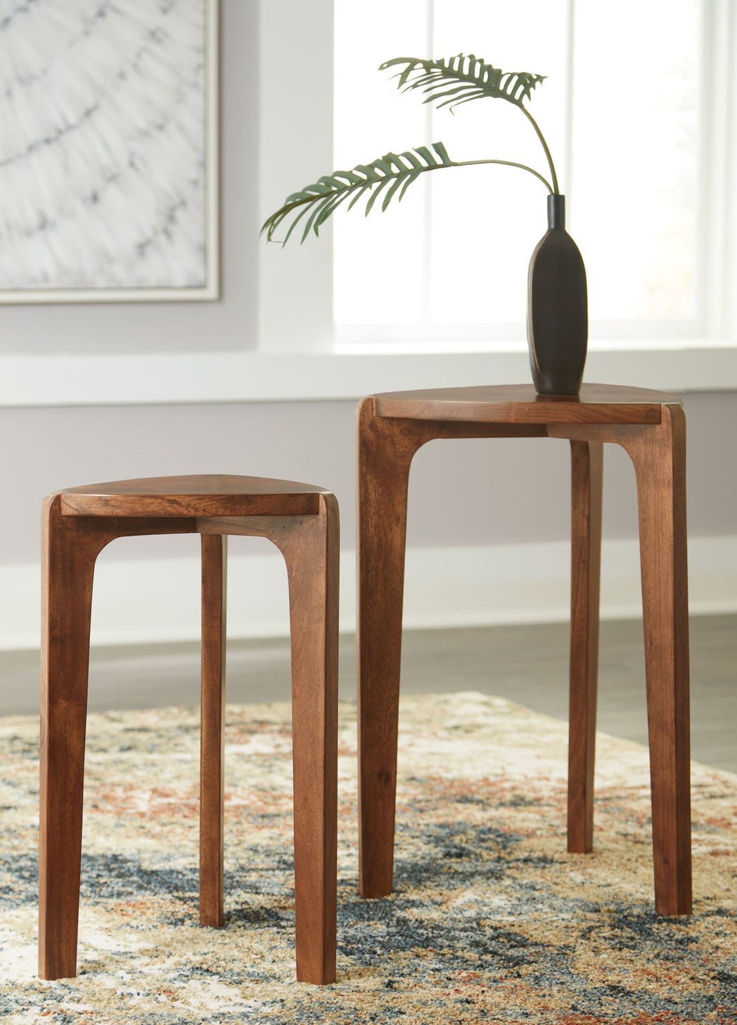 Brynnleigh - Accent Table Set (Set of 2) - Medium Brown, alternate view 2 with solid wood