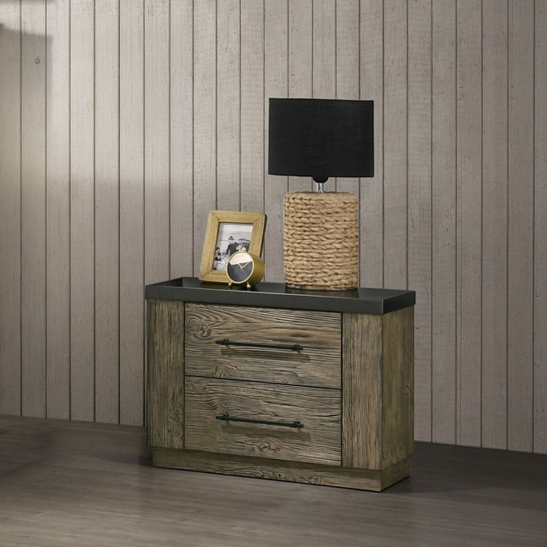 Lance - Nightstand - Tree Bark, alternate view 2 with metal