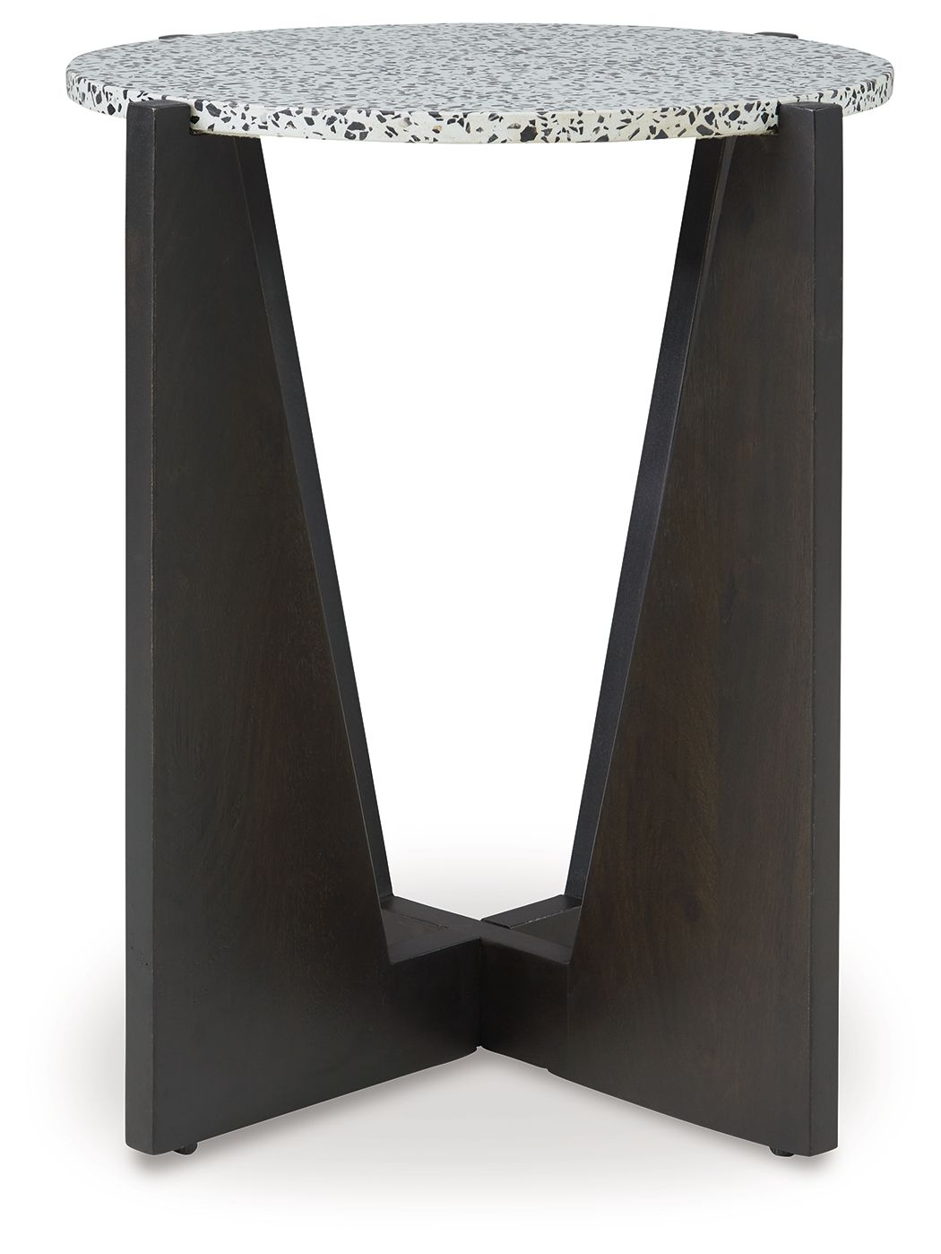 Tellrich - Accent Table - Black / White, alternate view 2 with wood construction