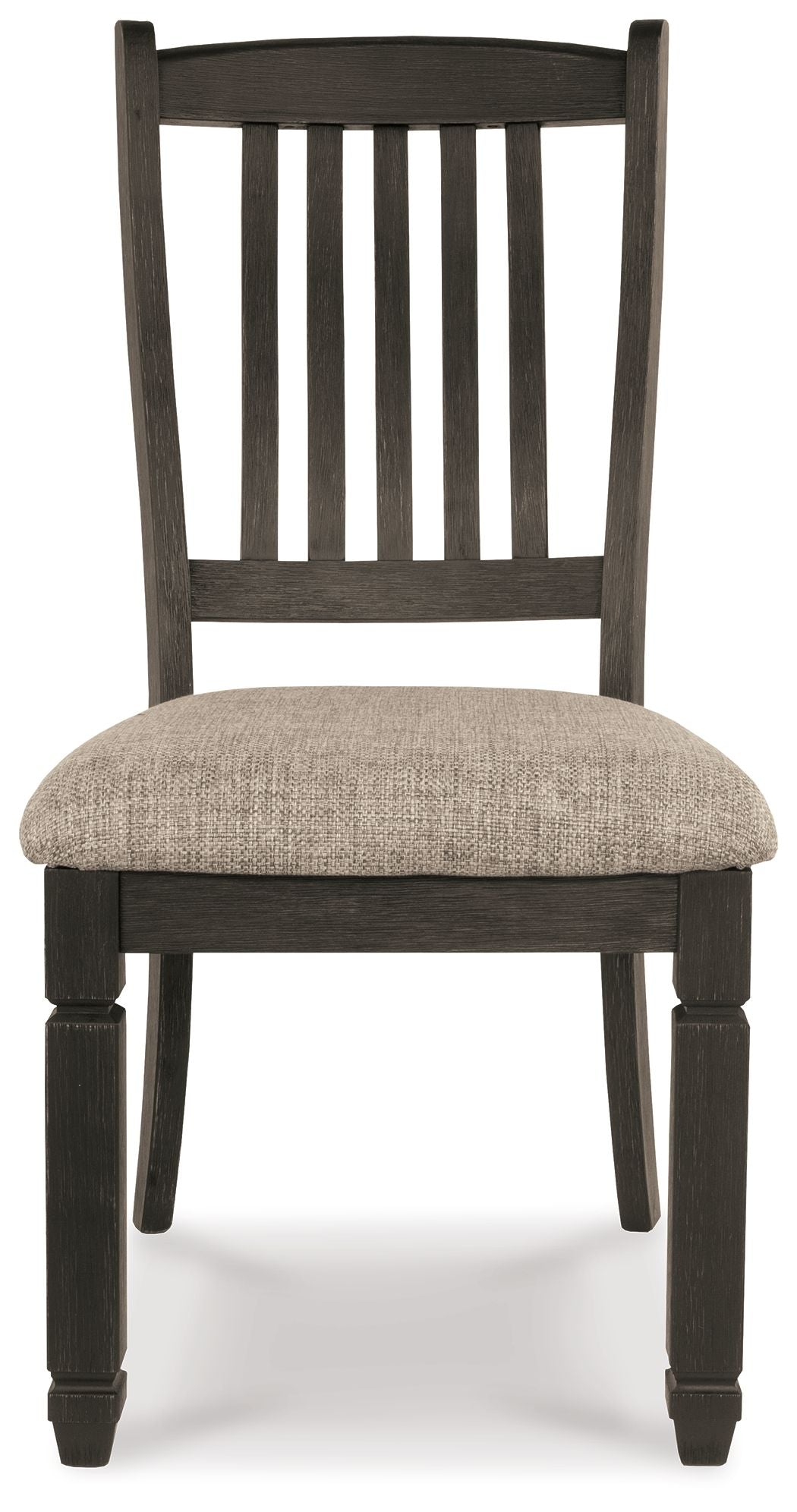 Tyler Creek - Dining UPH Side Chair (Set of 2) - Slatback - Black / Grayish Brown, alternate view 2 with polyester fabric