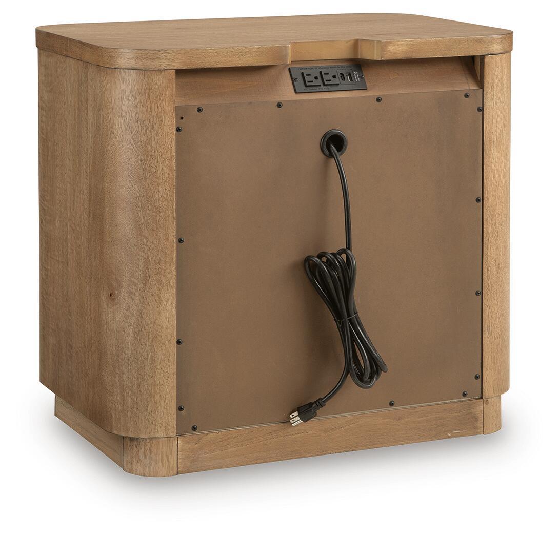 Pamaria Two Drawer Night Stand Light Brown, gallery image 3