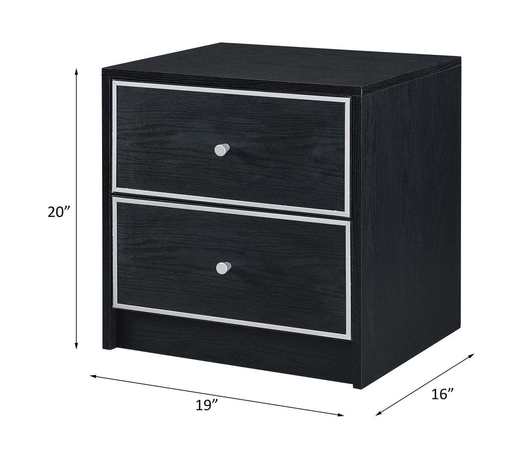 Jabir - Accent Table - Black & Silver, alternate view 2 with metal