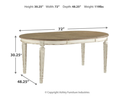 Realyn - Oval Dining Table Set, alternate view 6 with wood construction