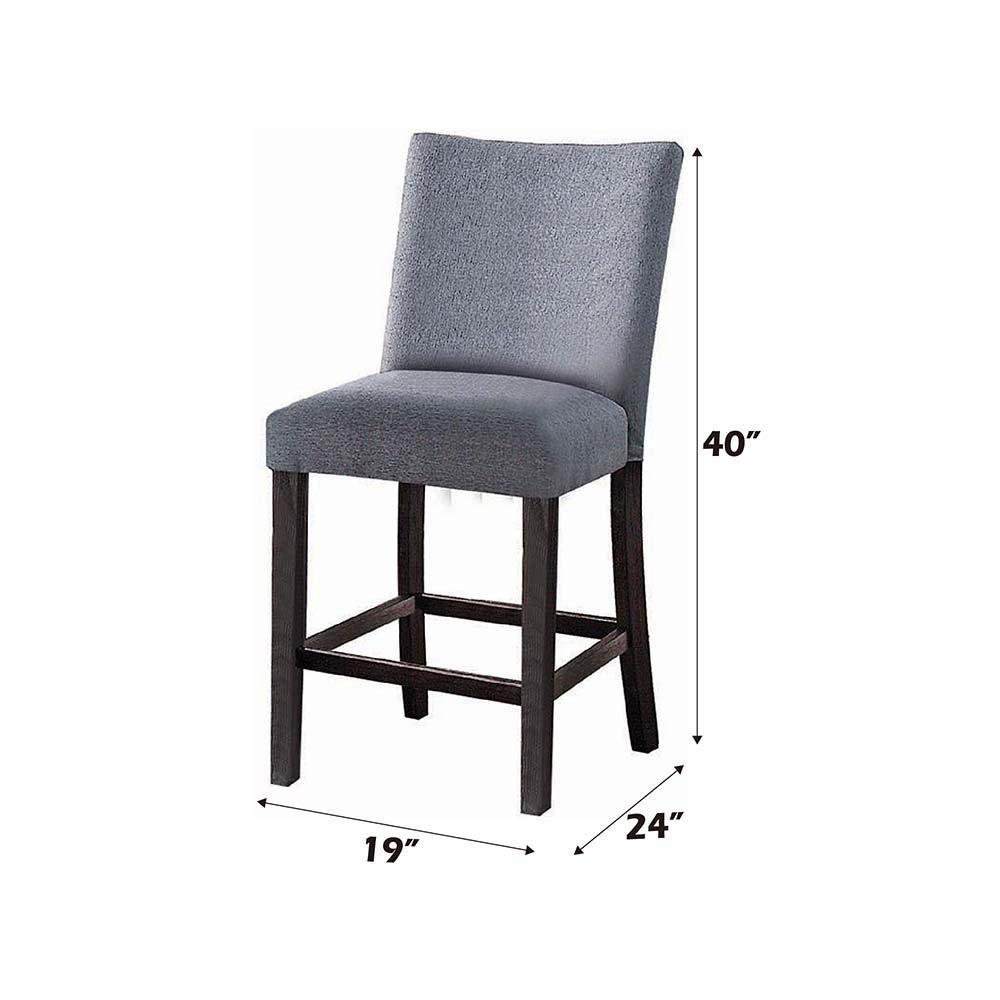 Yelena - Counter Height Chair (Set of 2) - Fabric & Weathered Espresso, alternate view 2 with wood construction