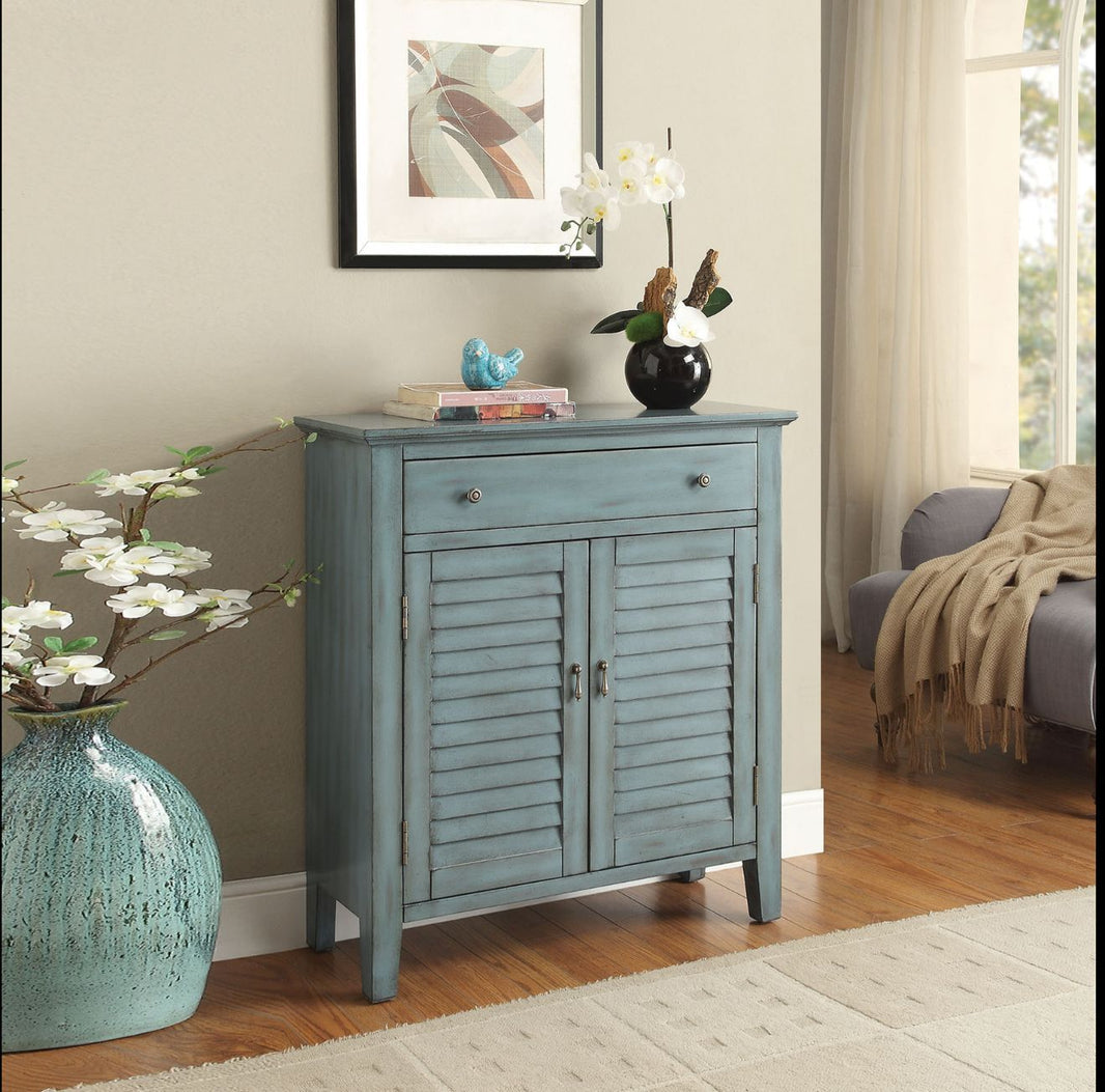 Winchell - Console Cabinet - Antique Blue, product view with wood construction
