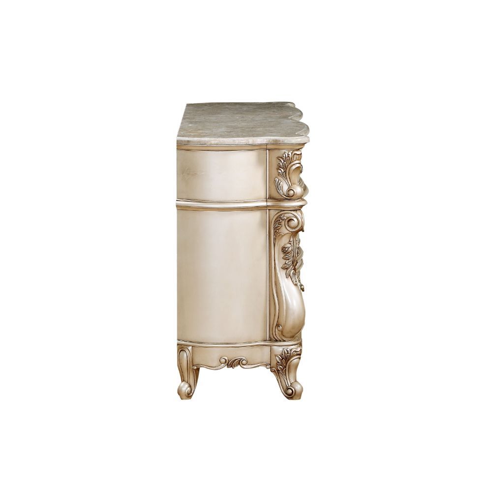 Gorsedd - Dresser With Marble Top - Marble Top & Golden Ivory, alternate view 3 with engineered wood
