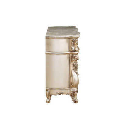 Gorsedd - Dresser With Marble Top - Marble Top & Golden Ivory, alternate view 3 with engineered wood