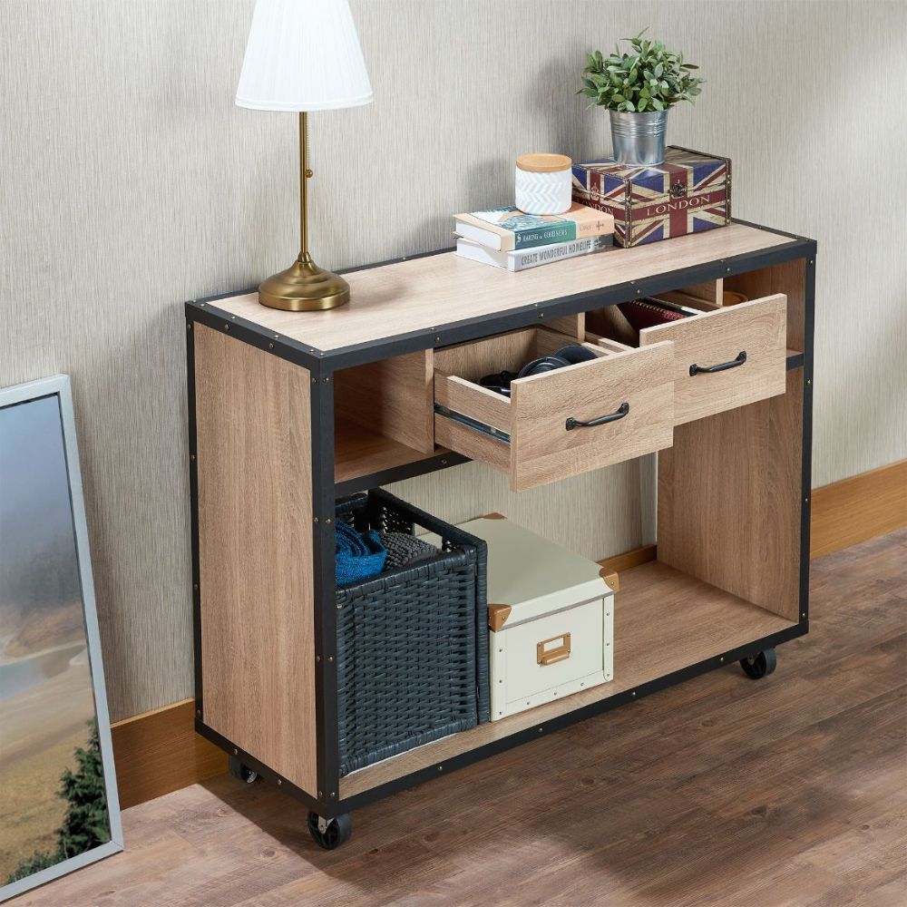 Bemis - Accent Table - Weathered Light Oak, alternate view 4 with wood construction