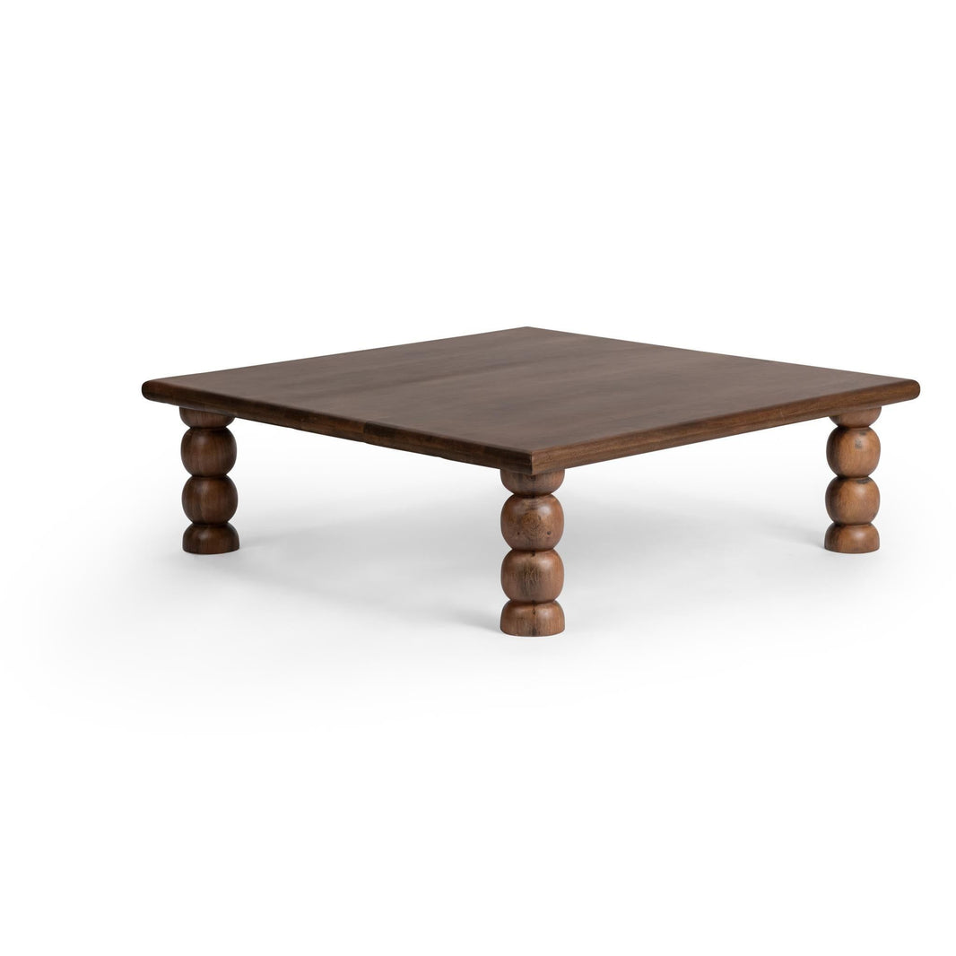 Adir - Square Coffee Table - Tundra Brown, alternate view 2 with wood construction