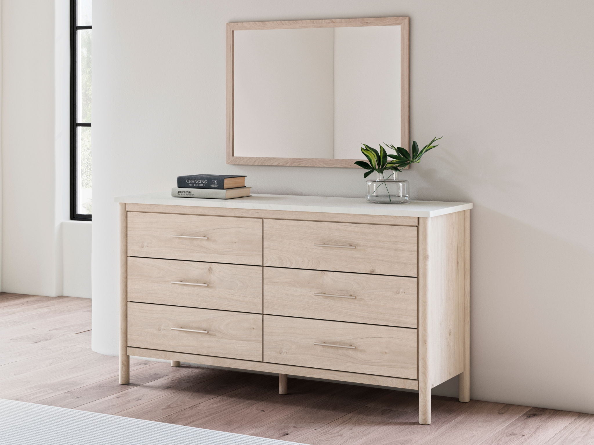 Cadmori - Six Drawer Dresser, alternate view 6 with marble