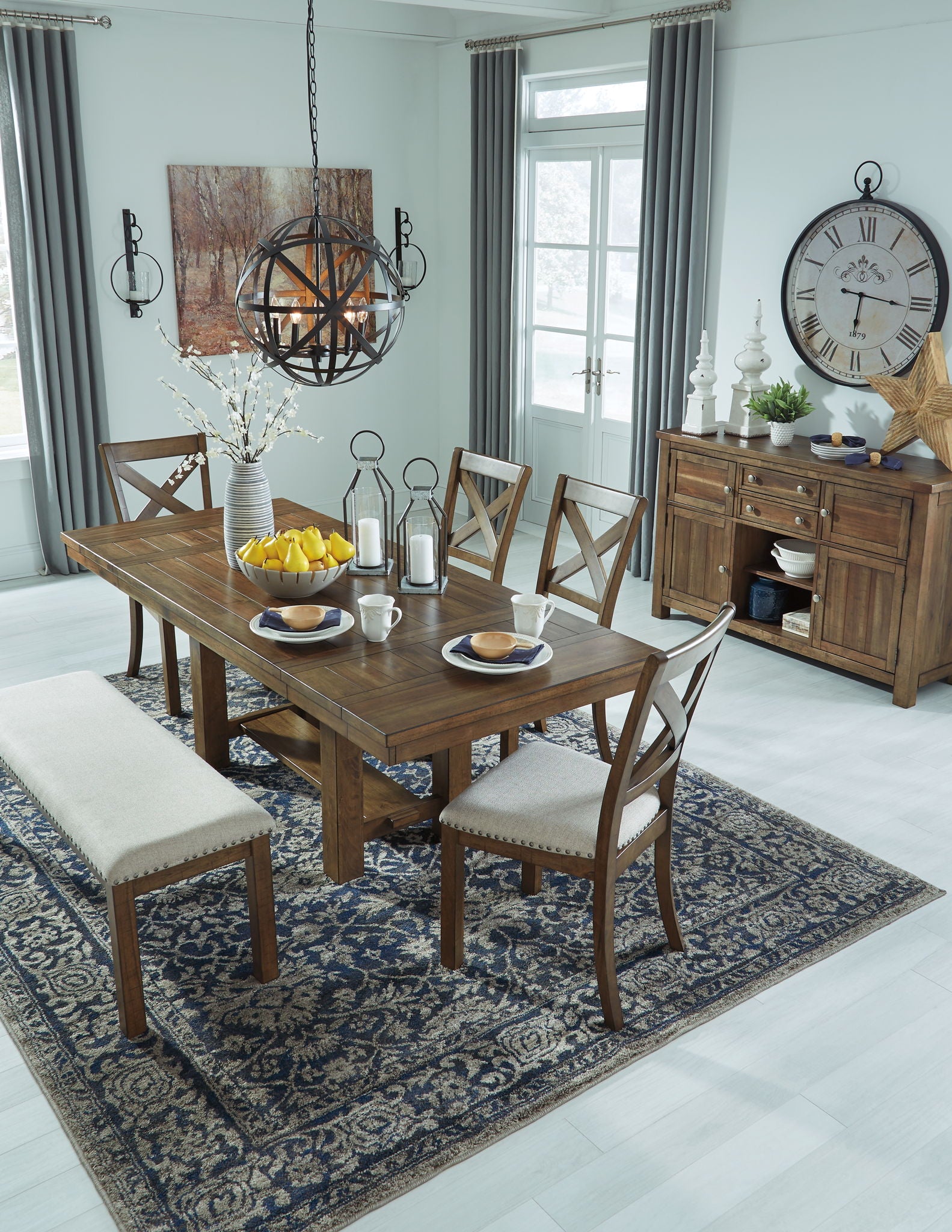 Moriville - Rectangular Dining Room Extension Table - Grayish Brown, alternate view 3 with engineered wood