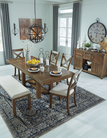 Moriville - Rectangular Dining Room Extension Table - Grayish Brown, alternate view 3 with engineered wood