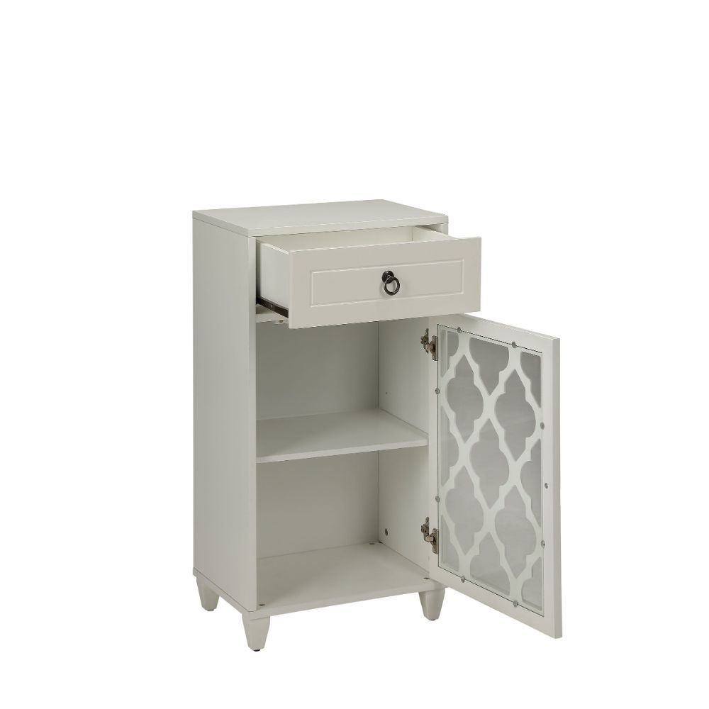 Ceara - Accent Table - White, alternate view 2 with wood construction