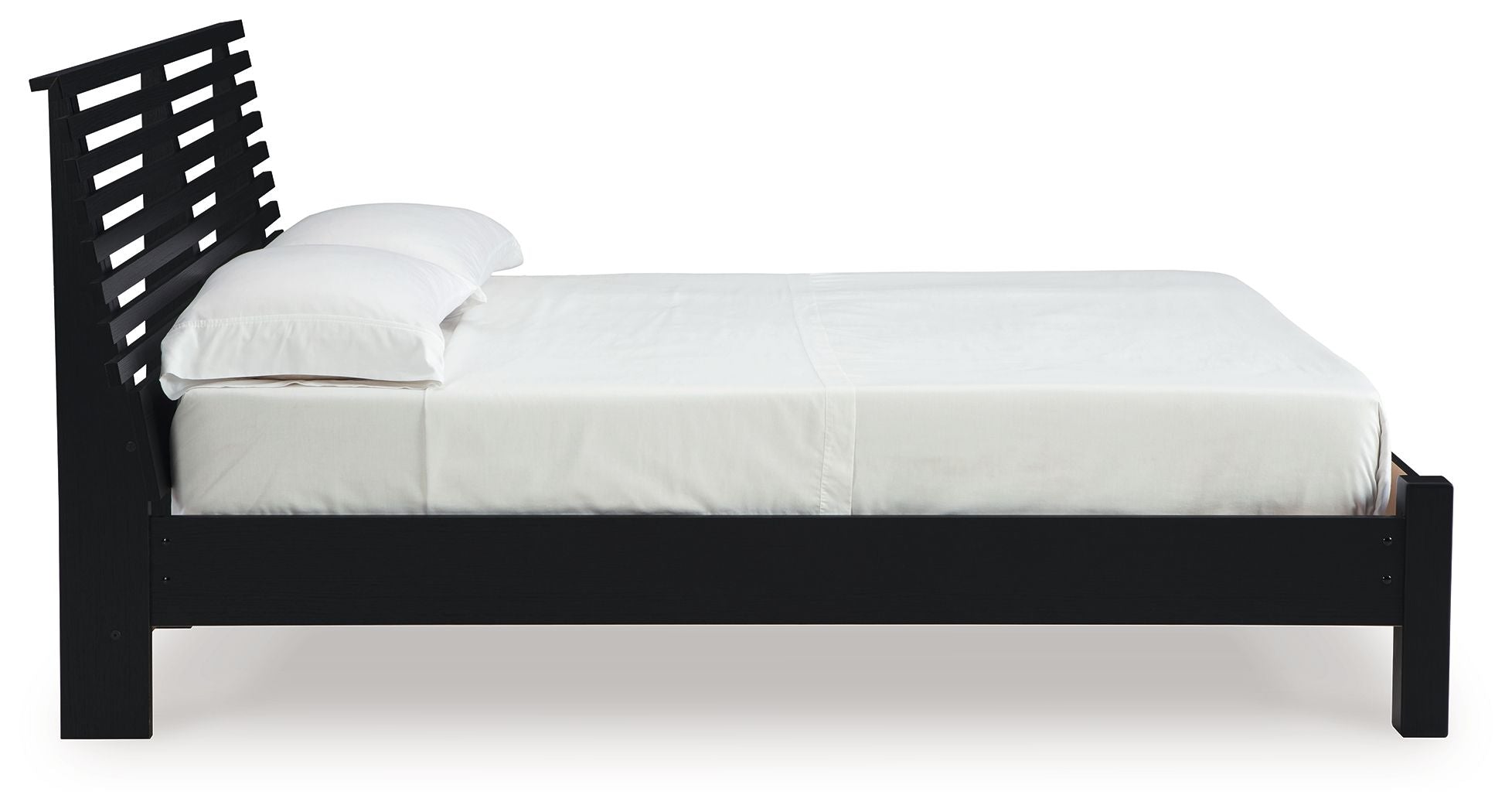 Danziar - Slat Panel Bed With Low Footboard, alternate view 4 with wood construction