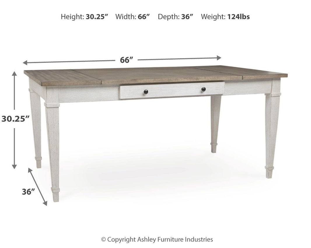 Skempton - RECT DRM Table w/Storage - White, alternate view 2 with engineered wood