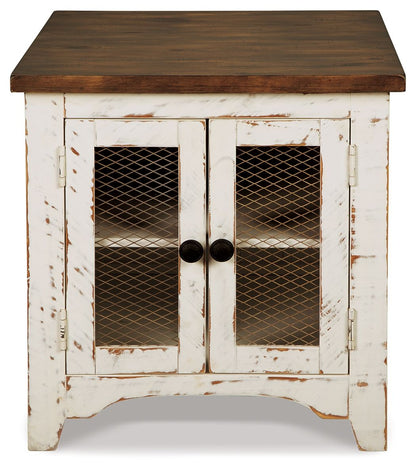 Wystfield - Rectangular End Table - 2 Doors - White / Brown, alternate view 5 with engineered wood