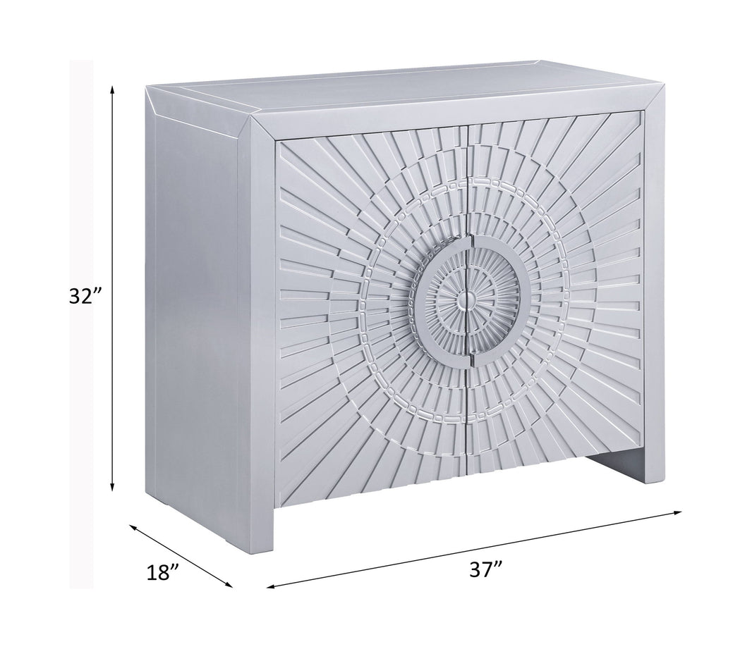 Cicero - Console Cabinet - Platinum, alternate view 2 with wood construction