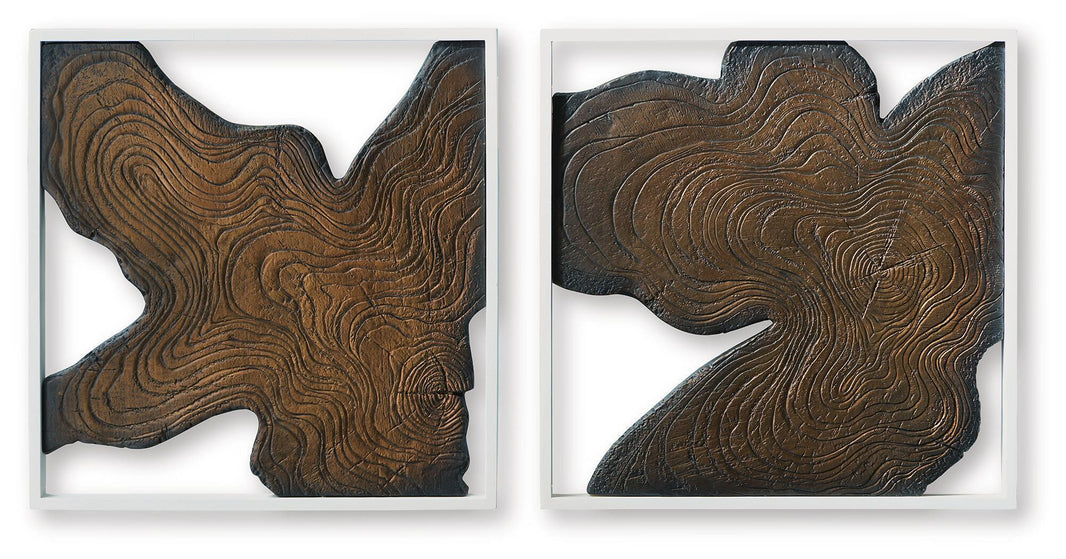 Landley Wall Decor Set (Set of 2) Brown / White