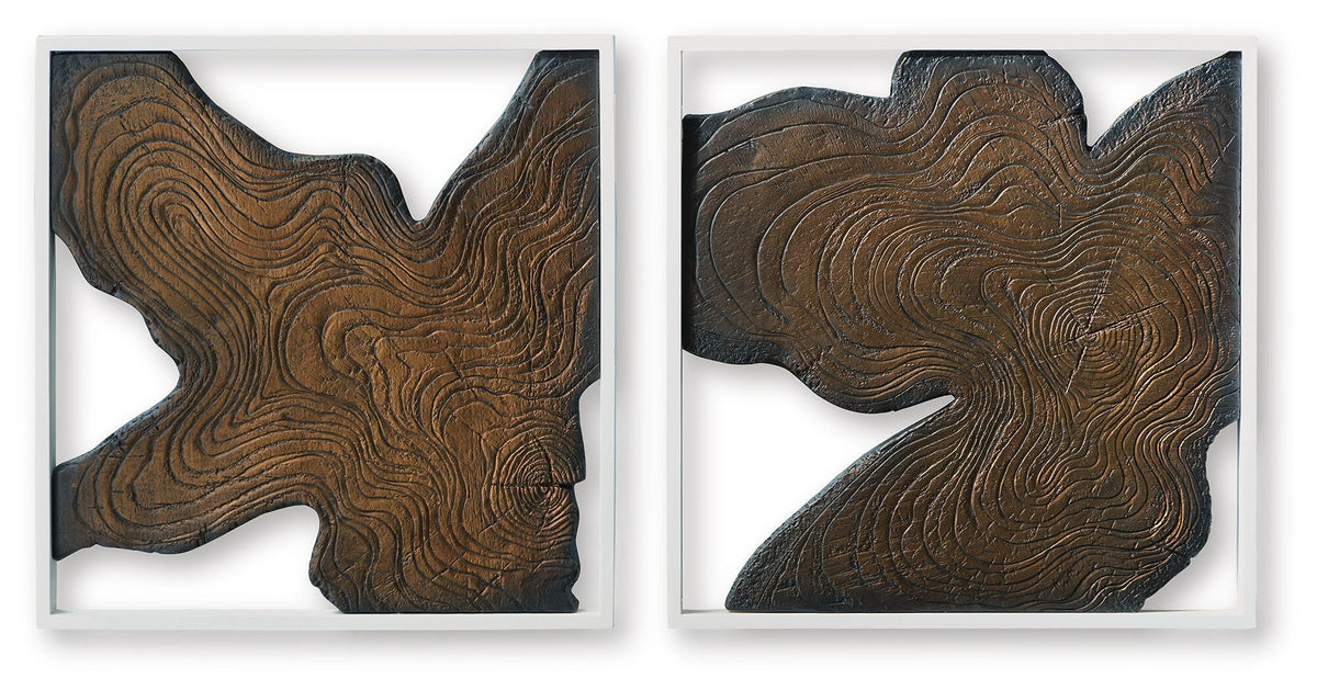 Landley Wall Decor Set (Set of 2) Brown / White