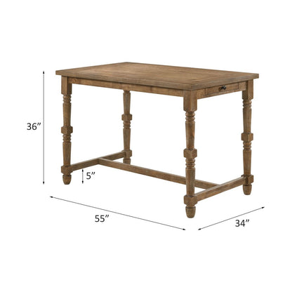 Farsiris - Counter Height Table - Weathered Oak, alternate view 4 with wood construction