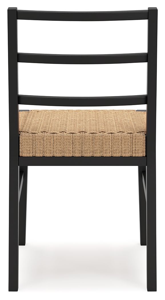 Isanti - Dining Room Side Chair (Set of 2) - Light Brown / Black, alternate view 2 with solid wood